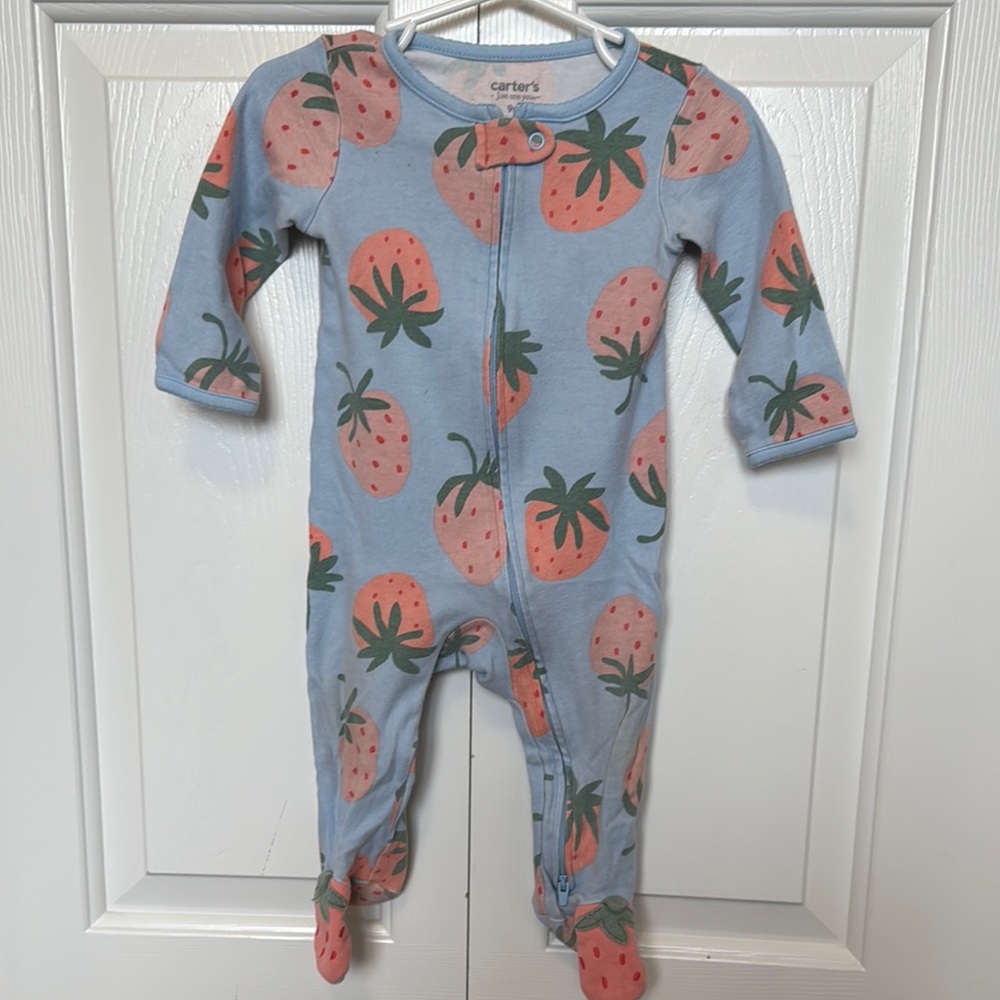 Carter's Blue Strawberry Print Kids One Piece